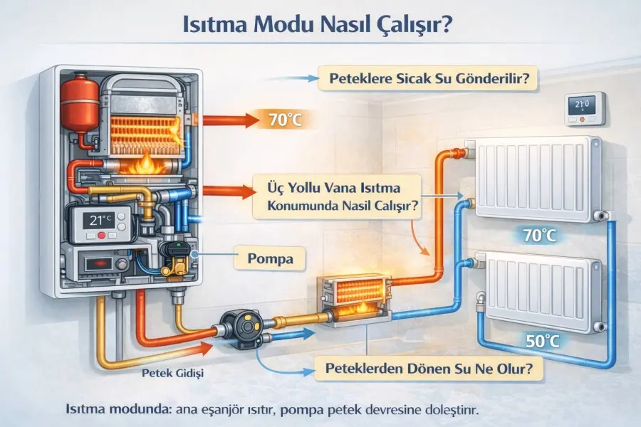 kombi ısıtma modu çalışma mantığı