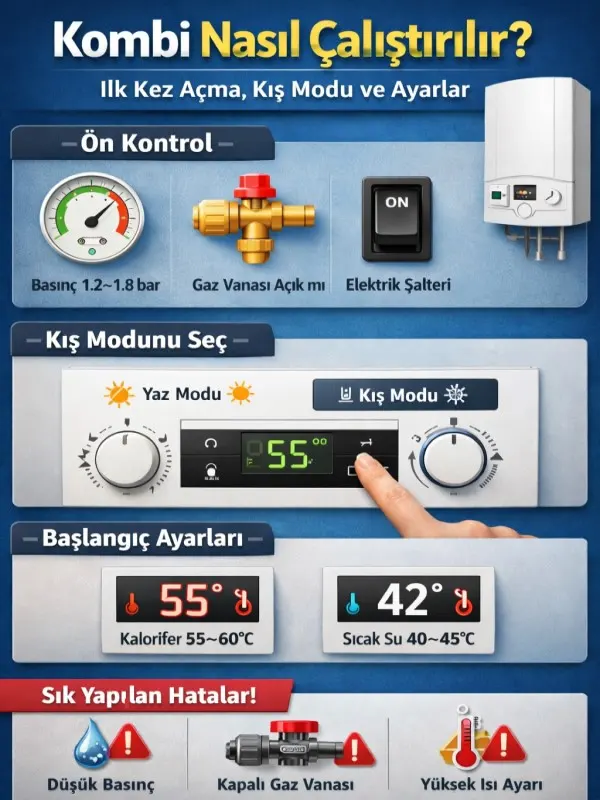 kombi nasıl çalıştırılır